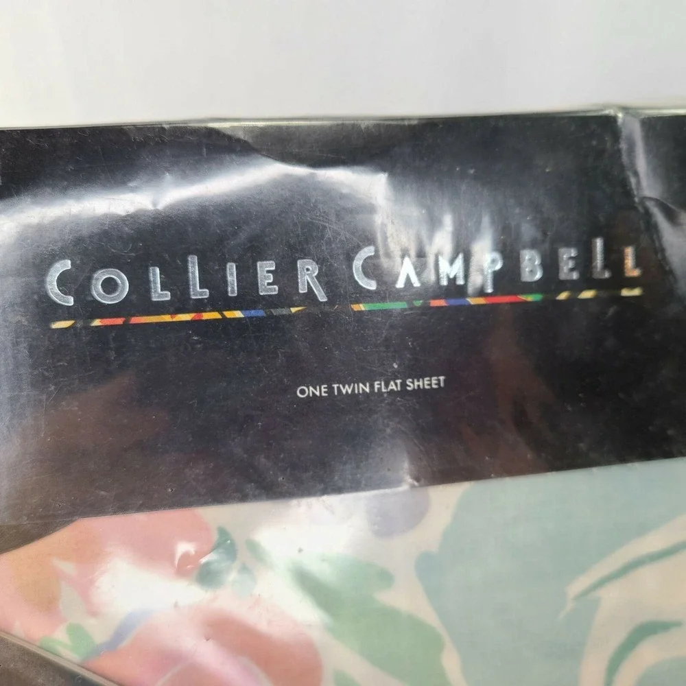 Collier Campbell Twin Flat Bed Sheet Brief Encounter‎ Blue Cottagecore Vtg New